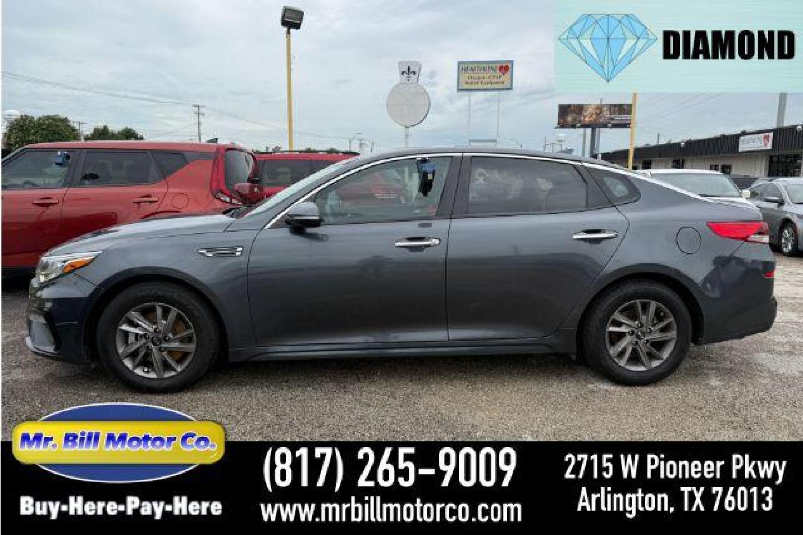 2020 GRAY Kia Optima LX (5XXGT4L34LG) with an Theta II 2.4L I-4 gasoline direct injection engine, located at 2715 W Pioneer Pkwy, Arlington, TX, 76013, (817) 265-9009, 32.710262, -97.153236 - Photo#0