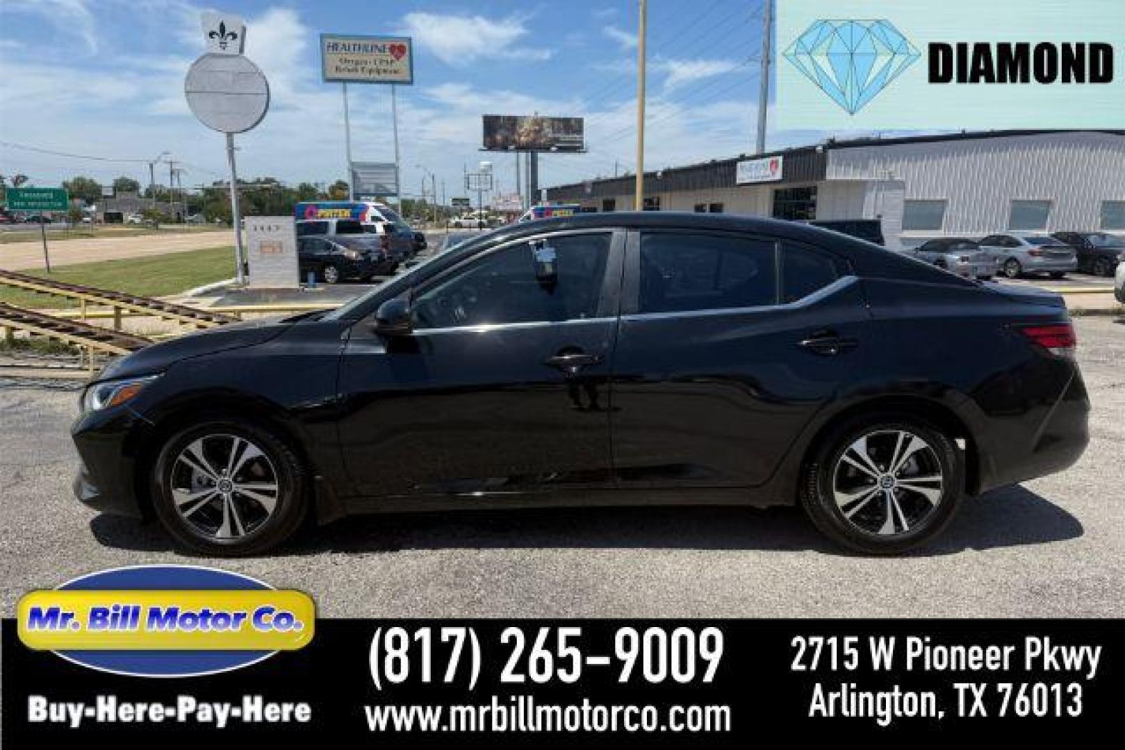 2020 BLACK Nissan Sentra SV Xtronic CVT (3N1AB8CV8LY) with an 2L I-4 gasoline direct injection engine, located at 2715 W Pioneer Pkwy, Arlington, TX, 76013, (817) 265-9009, 32.710262, -97.153236 - Photo#0
