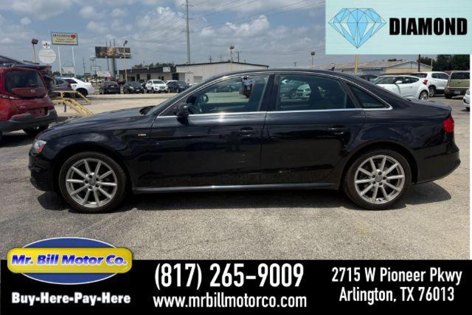 2014 BLACK Audi A4 2.0T Premium (WAUFFAFL6EN) with an 2L I-4 gasoline direct injection engine, located at 2715 W Pioneer Pkwy, Arlington, TX, 76013, (817) 265-9009, 32.710262, -97.153236 - Photo#0