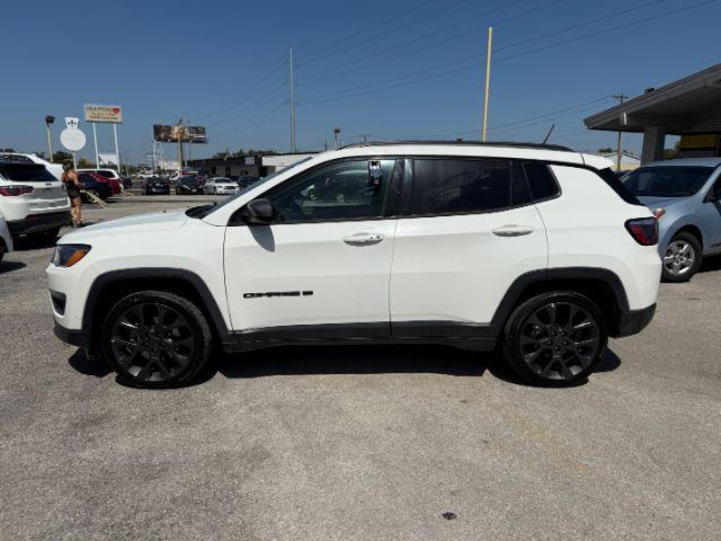2021 WHITE Jeep Compass 80th Anniversary FWD (3C4NJCEBXMT) with an 2.4L I-4 variable valve control engine, located at 2715 W Pioneer Pkwy, Arlington, TX, 76013, (817) 265-9009, 32.710262, -97.153236 - Photo#2
