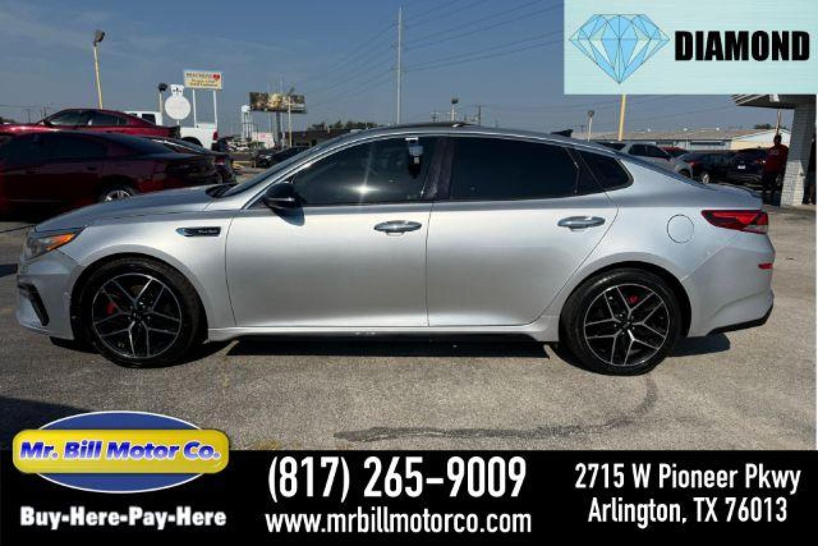 2020 SILVER Kia Optima SX Turbo (5XXGW4L2XLG) with an Theta II 2L I-4 gasoline direct injection engine, located at 2715 W Pioneer Pkwy, Arlington, TX, 76013, (817) 265-9009, 32.710262, -97.153236 - Photo#0
