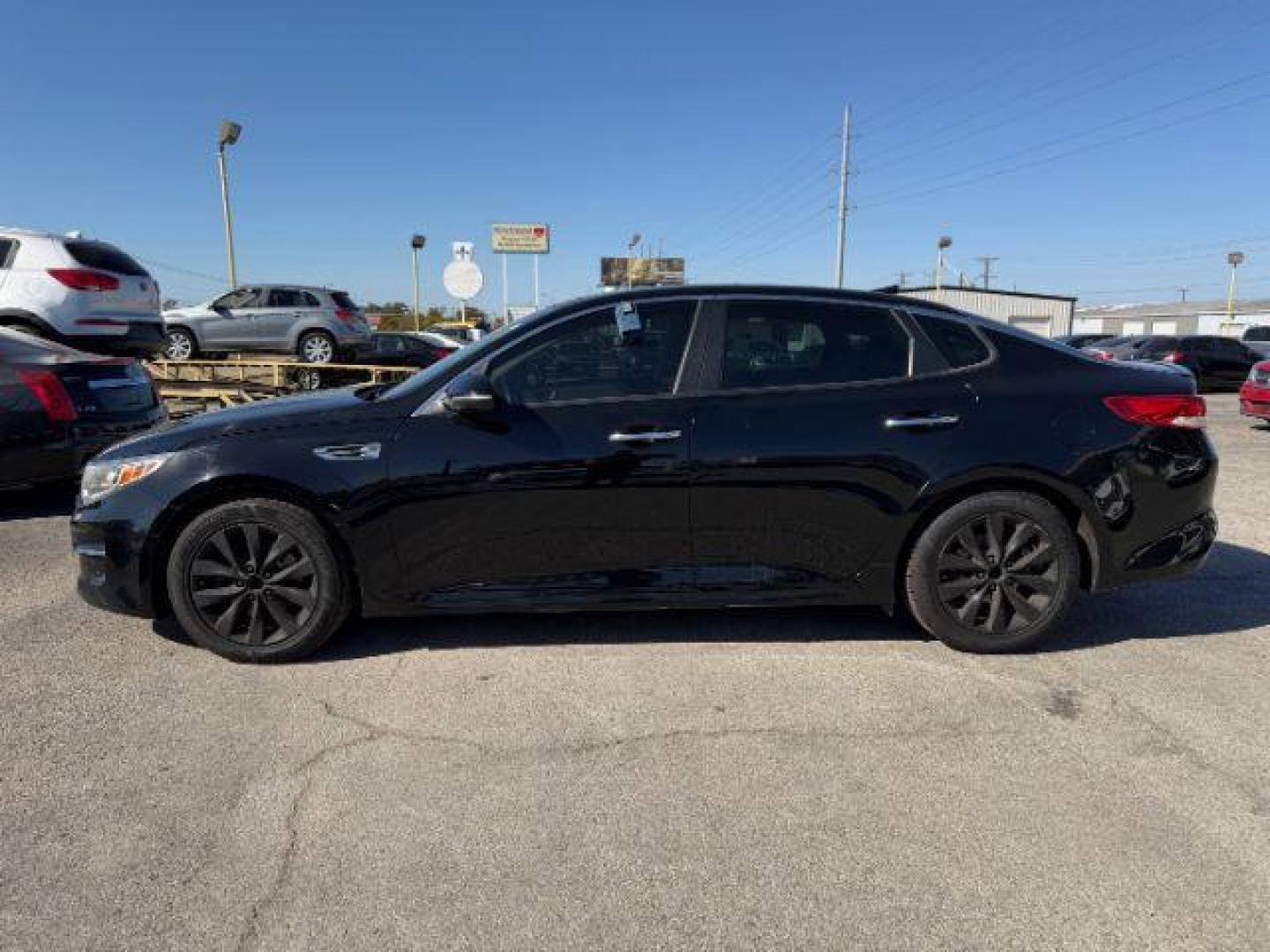 2018 BLACK Kia Optima EX (5XXGU4L34JG) with an Theta II 2.4L I-4 gasoline direct injection engine, located at 2715 W Pioneer Pkwy, Arlington, TX, 76013, (817) 265-9009, 32.710262, -97.153236 - Photo#2