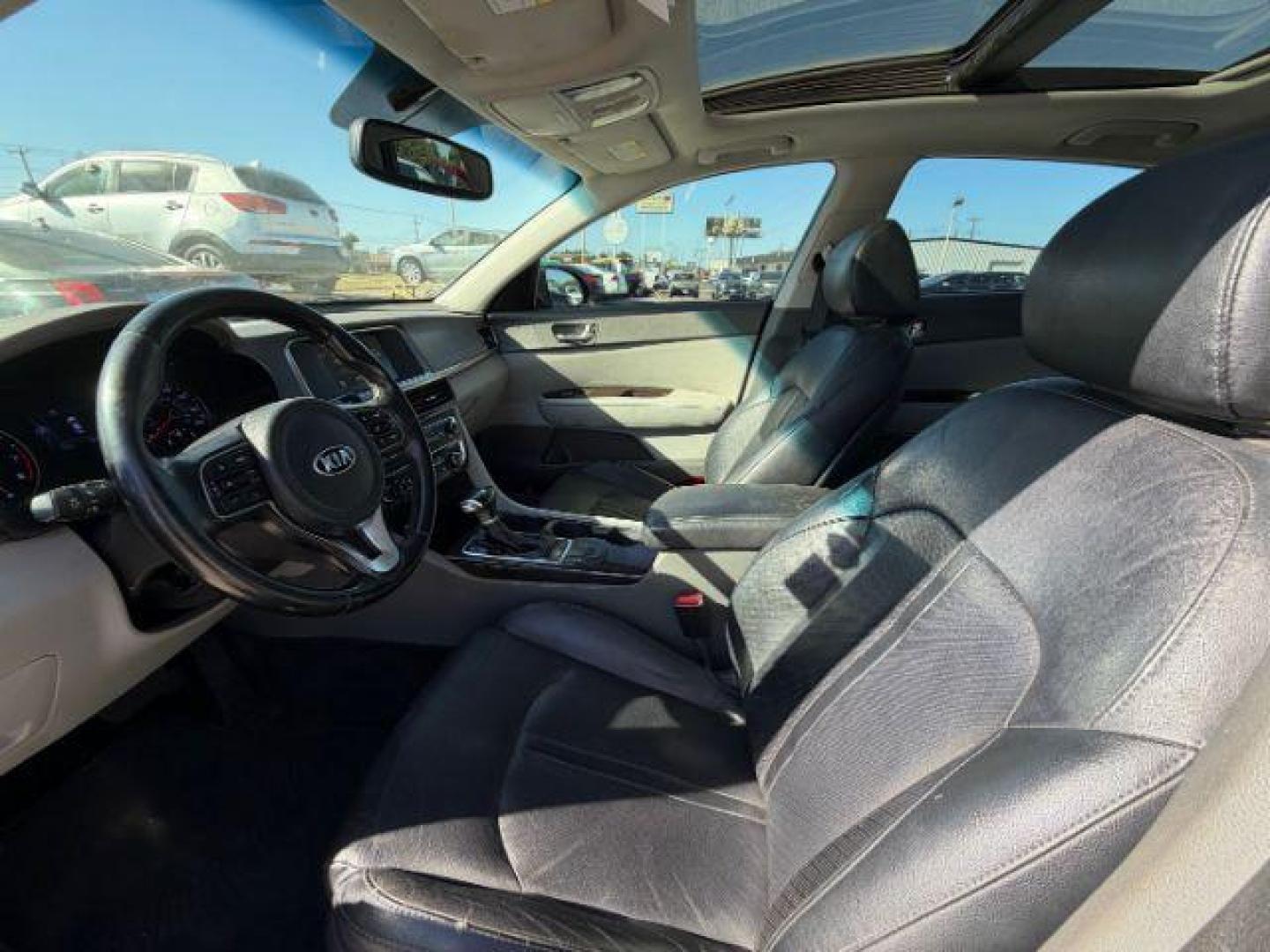 2018 BLACK Kia Optima EX (5XXGU4L34JG) with an Theta II 2.4L I-4 gasoline direct injection engine, located at 2715 W Pioneer Pkwy, Arlington, TX, 76013, (817) 265-9009, 32.710262, -97.153236 - Photo#14