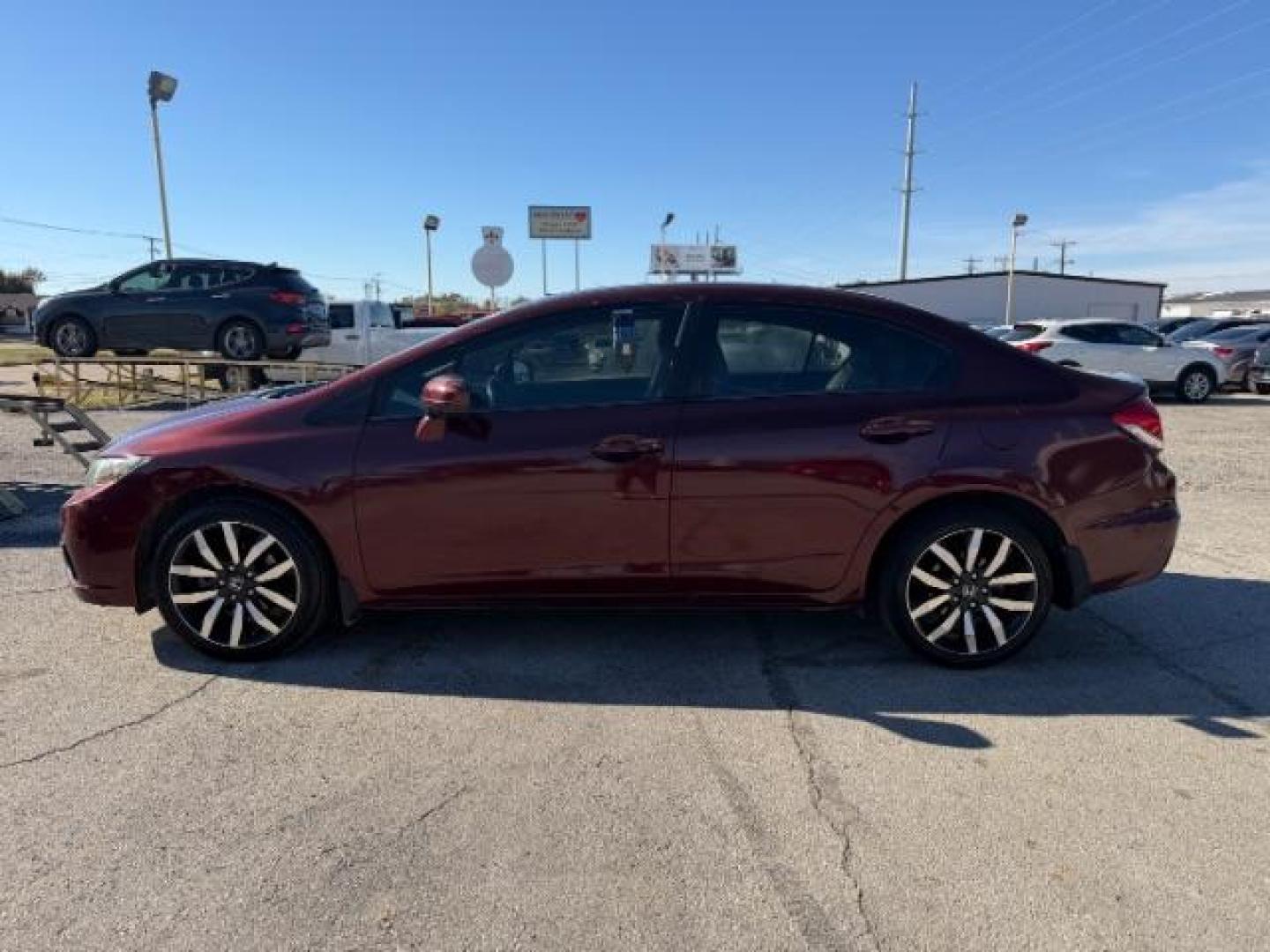 2015 MAROON Honda Civic EX-L | EX-L (2HGFB2F96FH) with an 1.8L I-4 i-VTEC vari engine, located at 2715 W Pioneer Pkwy, Arlington, TX, 76013, (817) 265-9009, 32.710262, -97.153236 - Photo#2