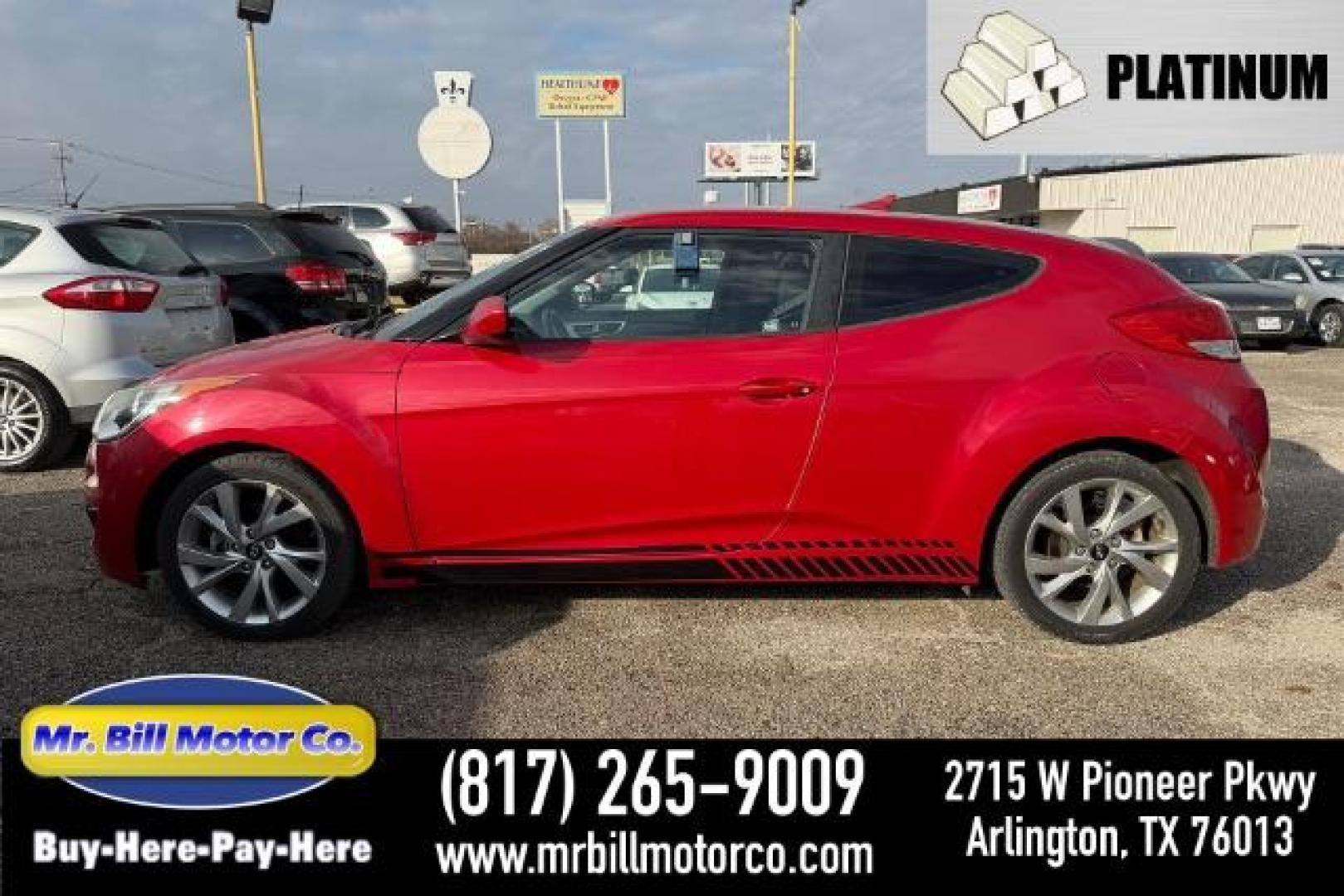 2016 RED Hyundai Veloster . (KMHTC6AD8GU) , located at 2715 W Pioneer Pkwy, Arlington, TX, 76013, (817) 265-9009, 32.710262, -97.153236 - Photo#0