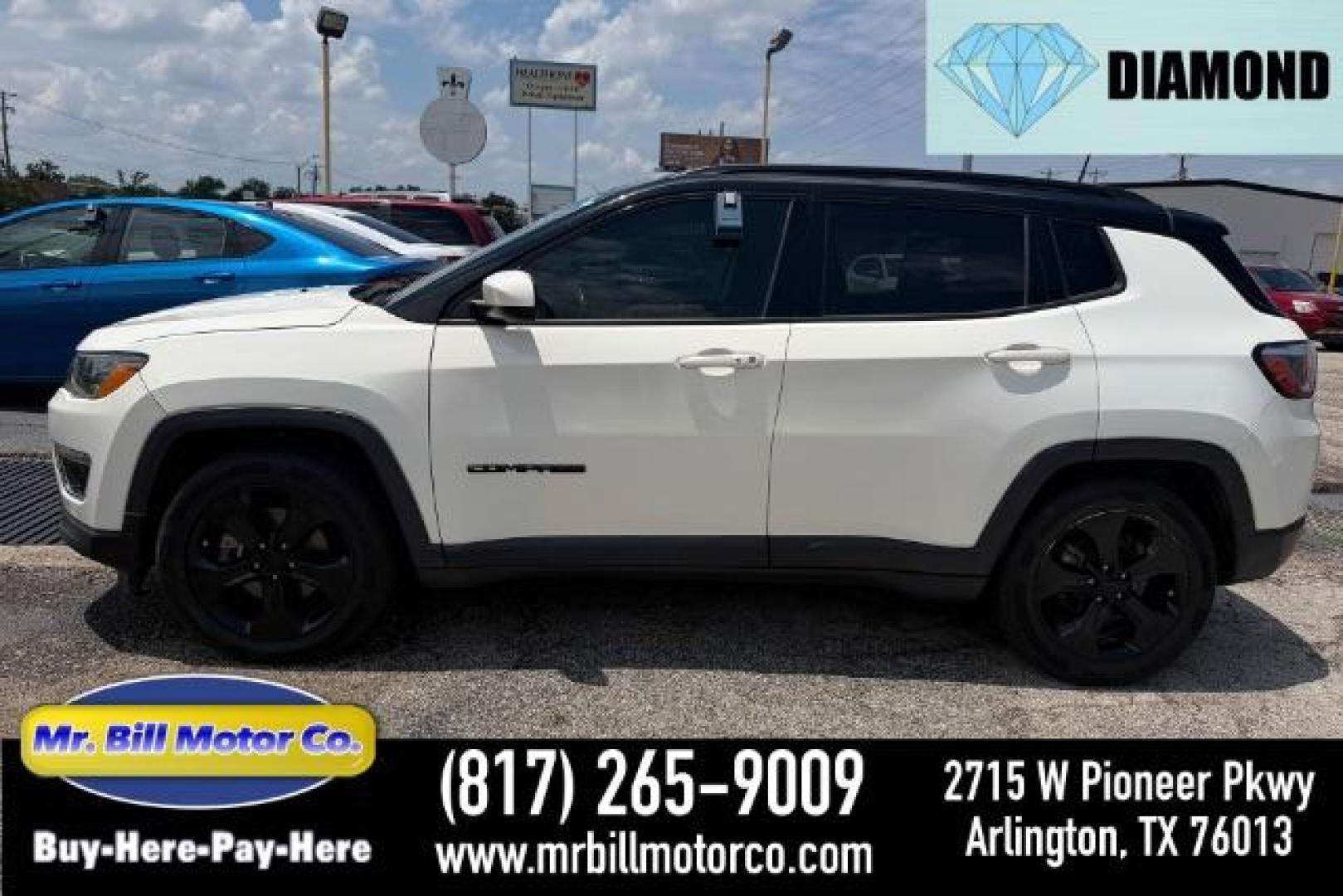 2019 WHITE Jeep Compass Altitude FWD (3C4NJCBB5KT) with an 2.4L I-4 variable valve control engine, located at 2715 W Pioneer Pkwy, Arlington, TX, 76013, (817) 265-9009, 32.710262, -97.153236 - Photo#0
