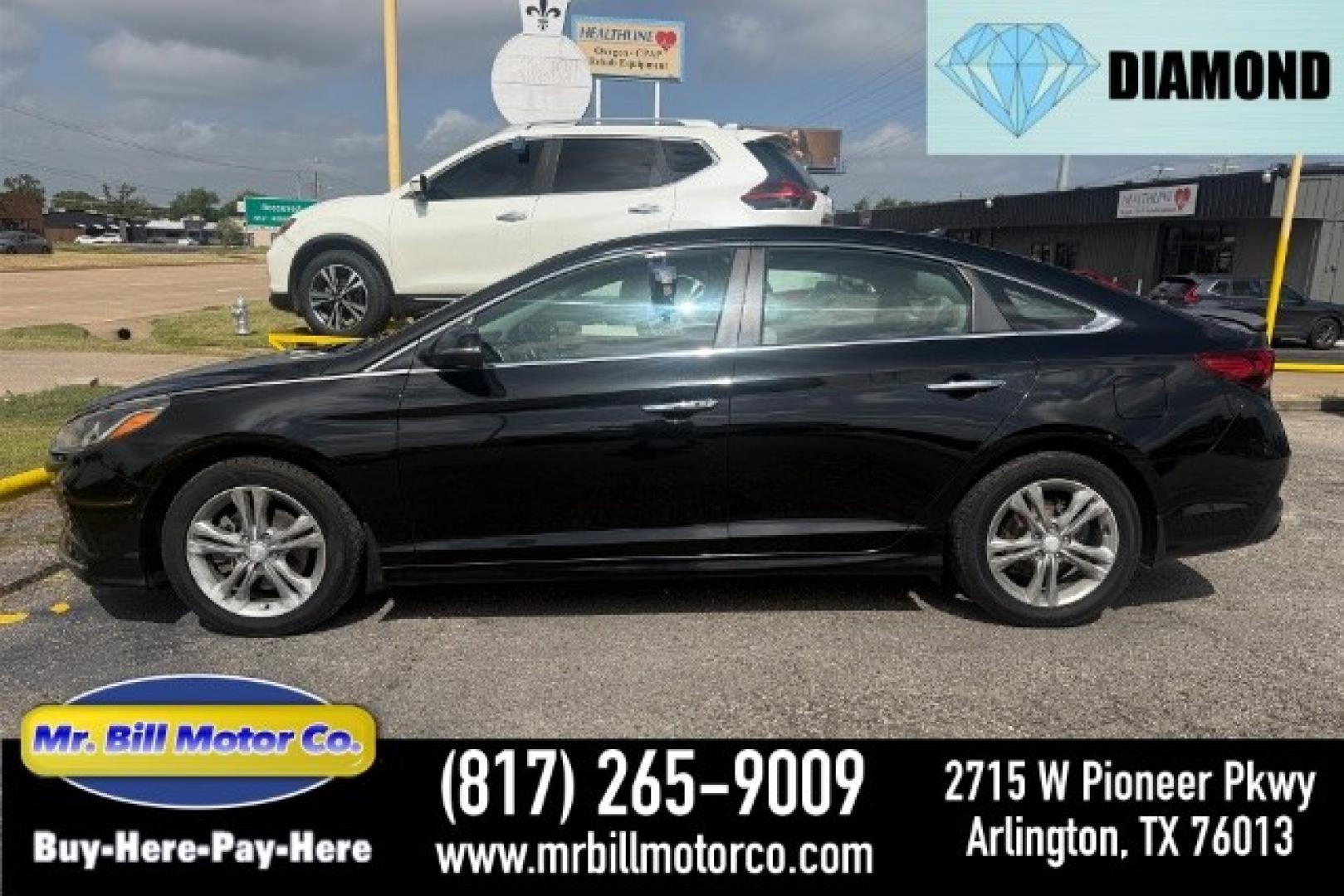 2018 BLACK Hyundai Sonata Sport (5NPE34AF1JH) with an 2.4L L4 DOHC 16V engine, 6-Speed Automatic transmission, located at 2715 W Pioneer Pkwy, Arlington, TX, 76013, (817) 265-9009, 32.710262, -97.153236- Photo#0